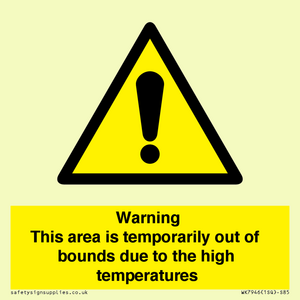 Warning This area is temporarily out of bounds due to the high temperatures